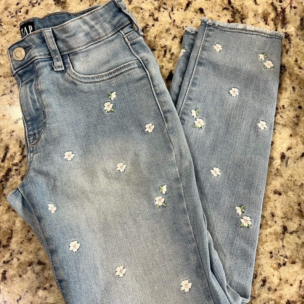 Gap Youth Light Blue Floral Jeans